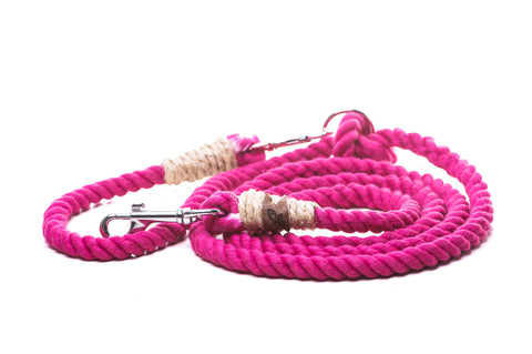 Pink pamut állítható kötélpóráz
